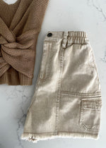 Oat Cargo Denim Short