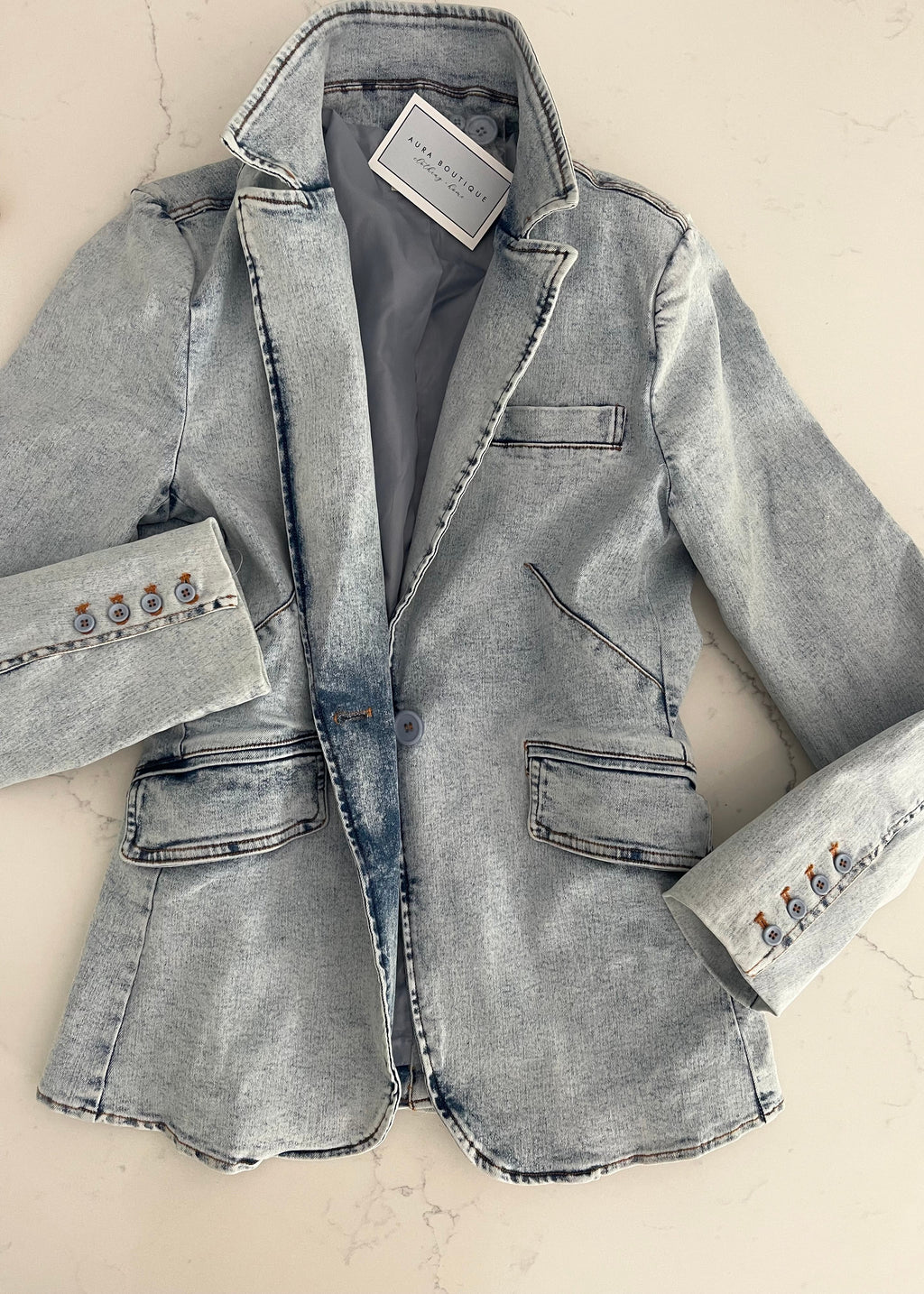 Denim Portofino Lined Blazer