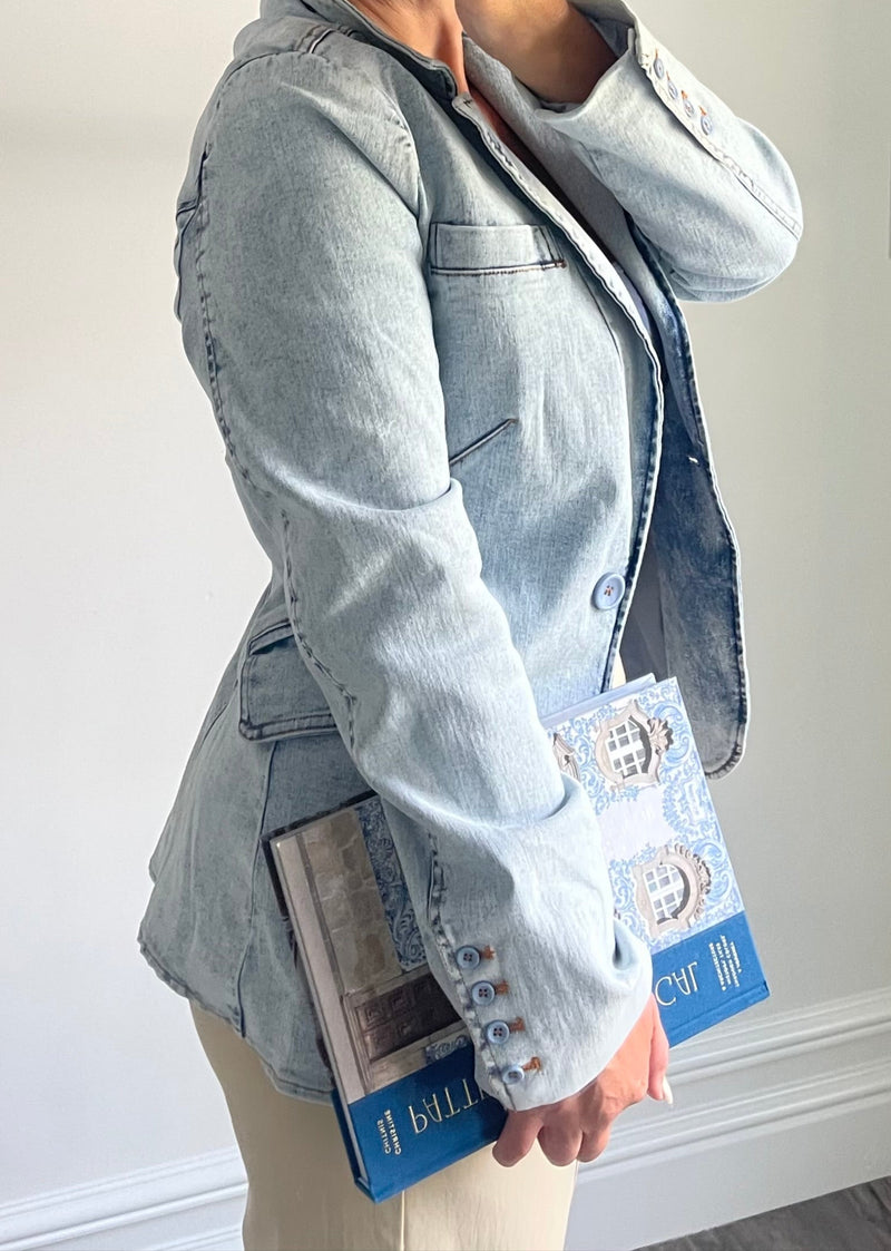 Denim Portofino Lined Blazer