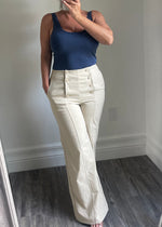 Navy Plunge Front Bodysuit