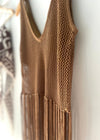 Camel Fringe Top