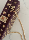 Burgundy Studded Clutch