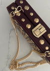 Burgundy Studded Clutch