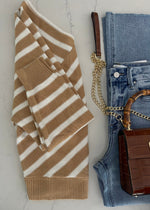 Camel & Oat Cross Stripe Sweater