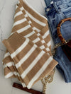 Camel & Oat Cross Stripe Sweater