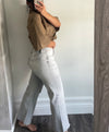 Gray Rylan Mid Rise Wide Leg Denim