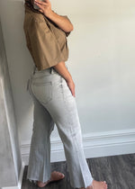 Gray Rylan Mid Rise Wide Leg Denim