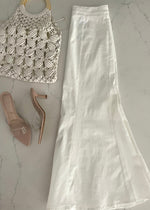 White Algarve Curvy Maxi Skirt