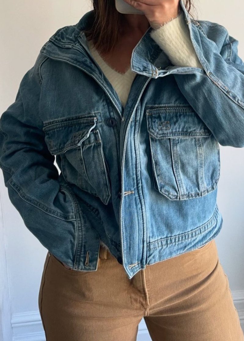 Denim Cargo Coat