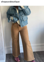 Denim Celine Camel Wide Leg Crop