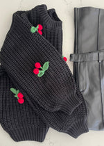 Black Paris Cherry Sweater