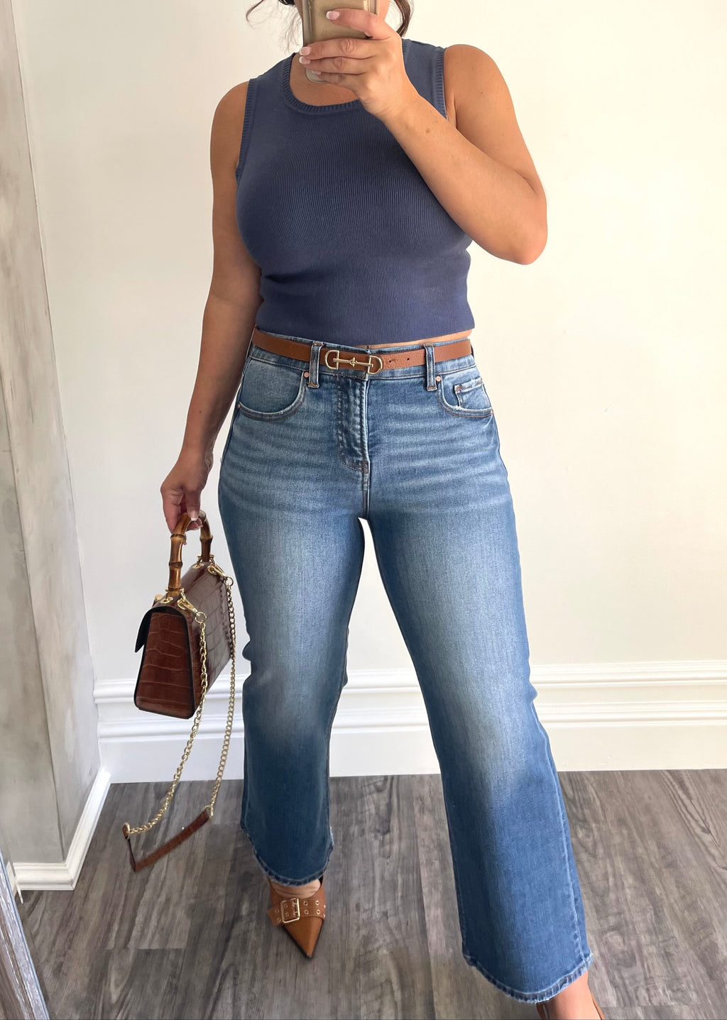 Denim Whitney Mid Rise Wide Leg