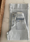 Denim Blue Pinstriped Wide Leg