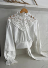 White Romantic Eyelet Tie Back Top