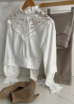 White Romantic Eyelet Tie Back Top