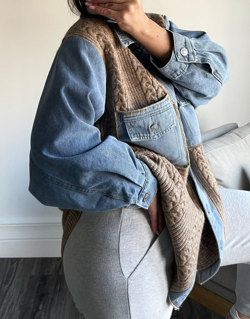 Mocha & Denim Shirt Coat