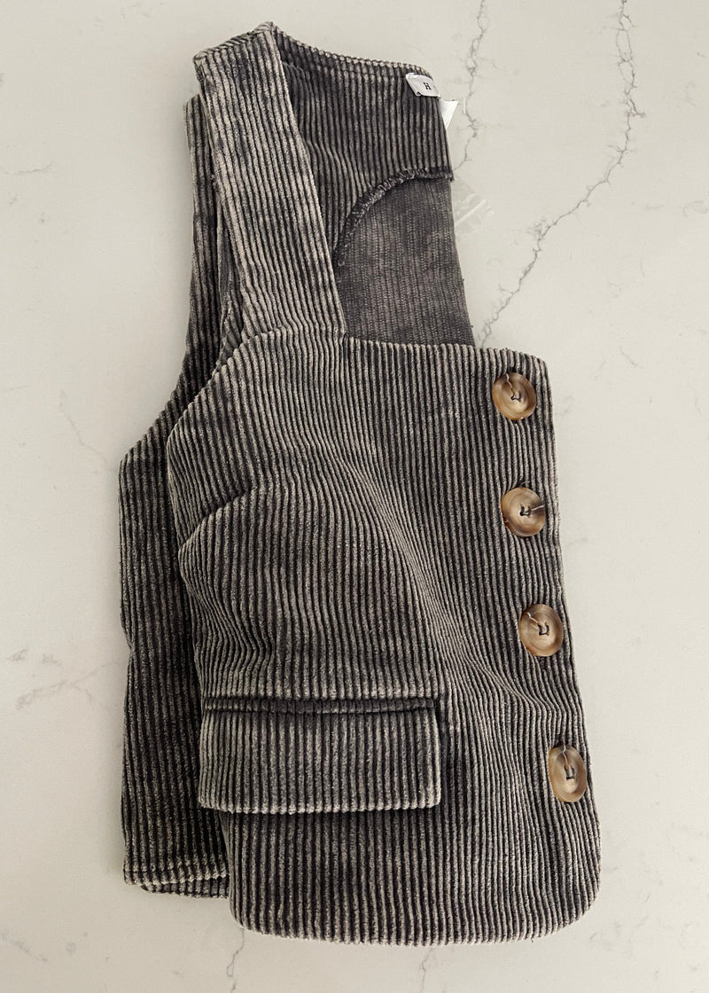 Gray Vintage Wash Vest