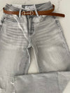 Gray Rylan Mid Rise Wide Leg Denim