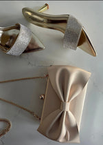 Gold Paris Rhinestoned Kitten Heel