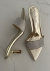 Gold Paris Rhinestoned Kitten Heel