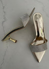 Gold Paris Rhinestoned Kitten Heel