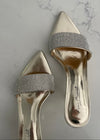 Gold Paris Rhinestoned Kitten Heel