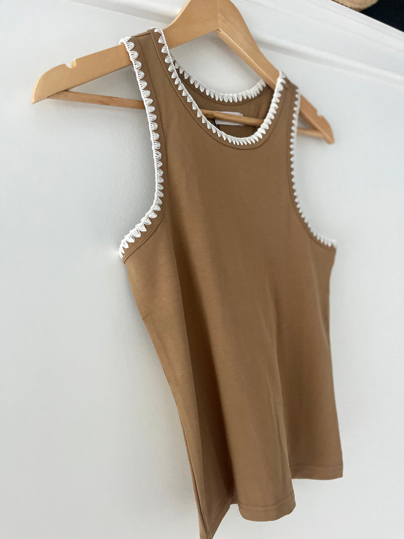 Camel Western Racer Back Tank