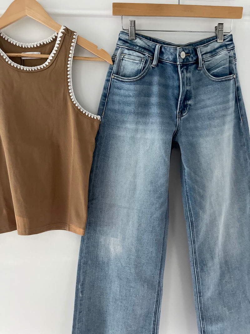 Denim Everly Mid Rise Wide Leg