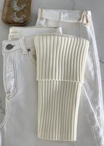 Oat Knit Strapless Top