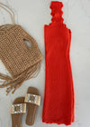 Tangerine Knit Scalloped Tank Dress