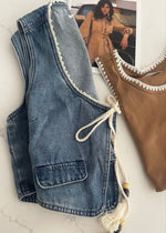 Denim Vest With Tassel