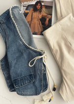 Denim Vest With Tassel