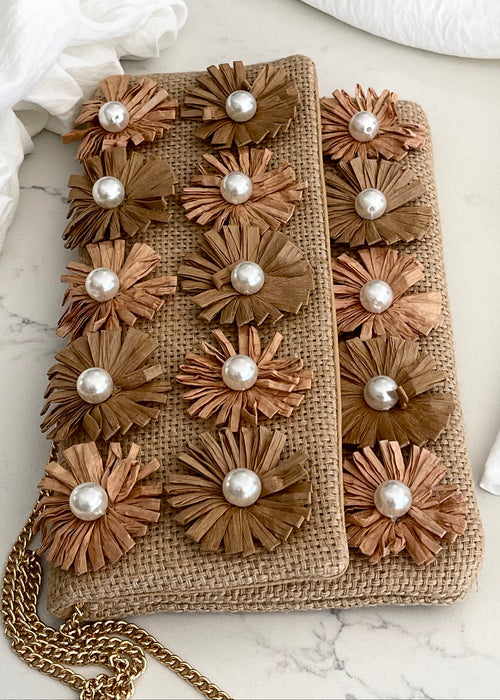 Oat Pearl & Jute Summer Clutch