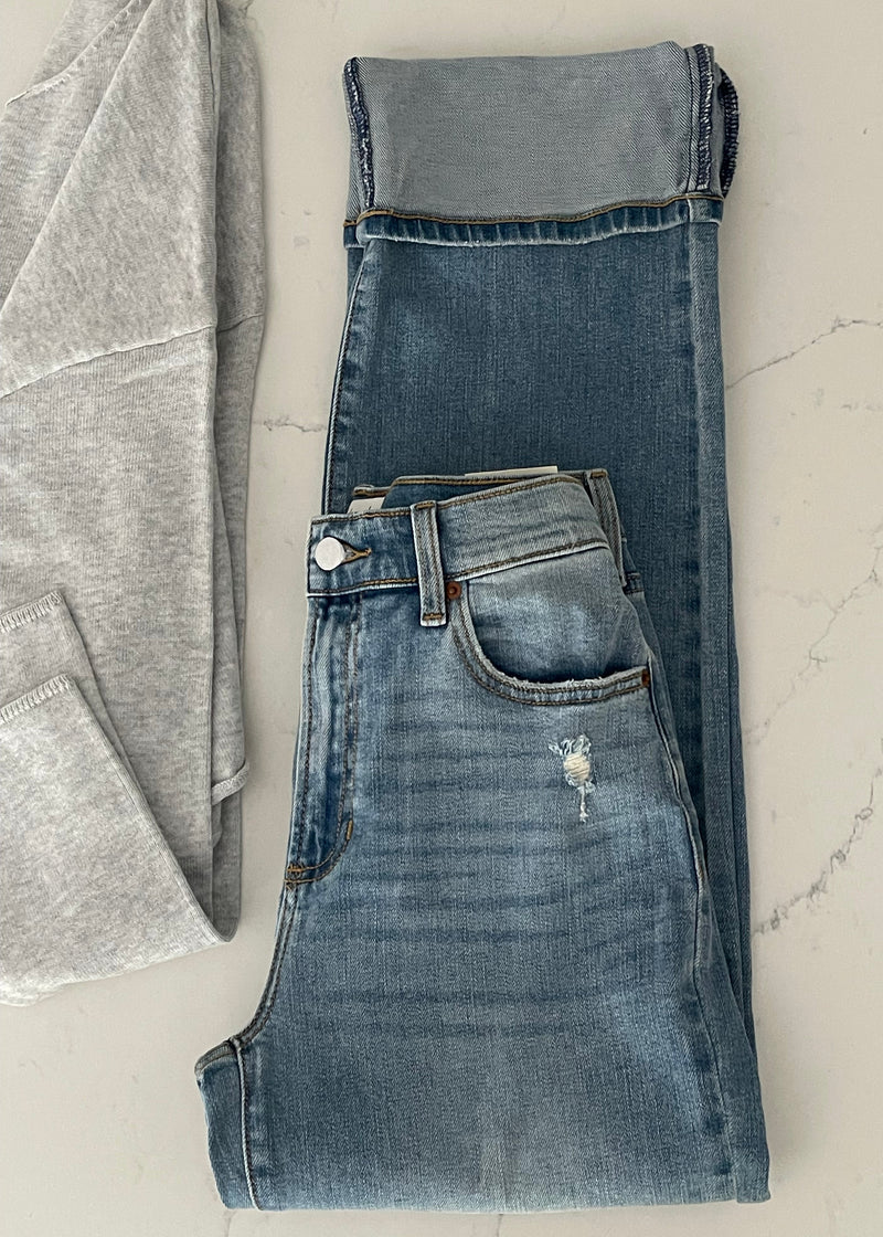 Denim Lira High Rise Cuff Straight