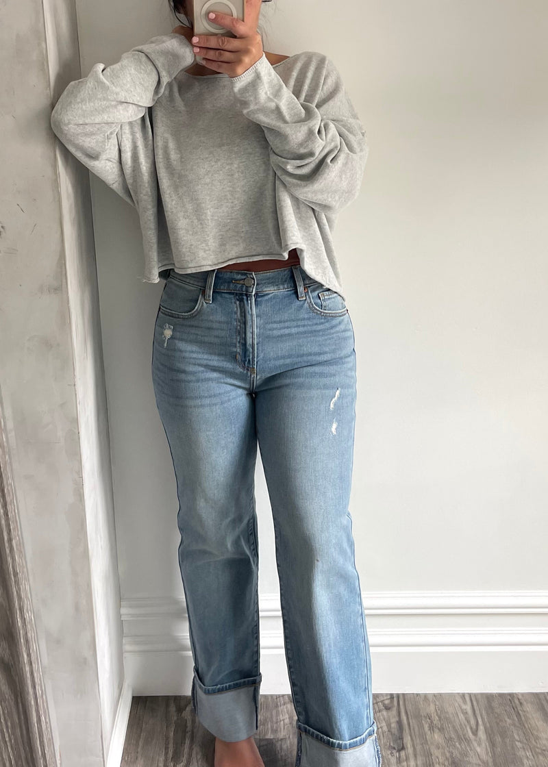 Denim Lira High Rise Cuff Straight