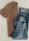 Mocha Western Studded Tee