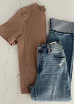 Mocha Western Studded Tee