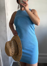 Blue Racer Back Essential Dress