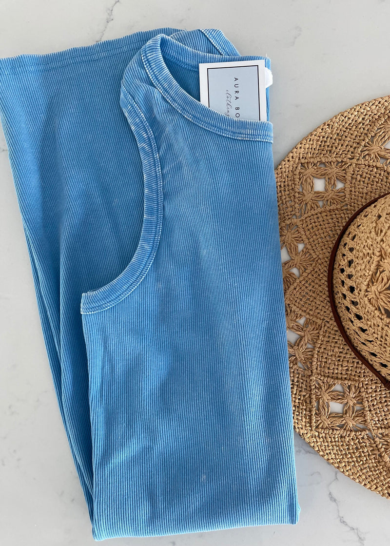 Blue Racer Back Essential Dress
