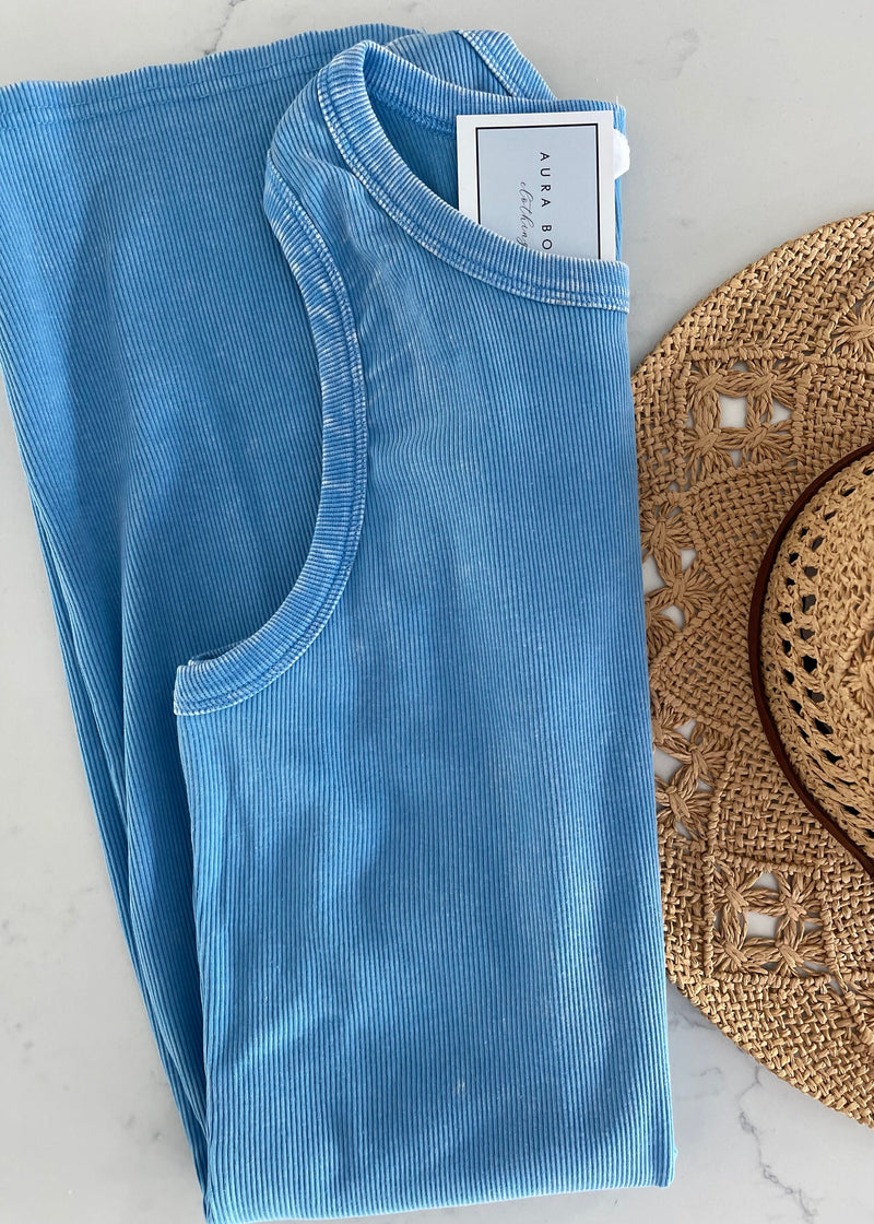 Blue Racer Back Essential Dress