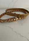 Camel Genuine Leather Stud Belt