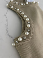 Oat Embellished Pearl Tank