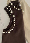 Espresso Embellished Pearl Tank