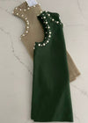 Olive Embellished Pearl Tank