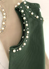 Olive Embellished Pearl Tank