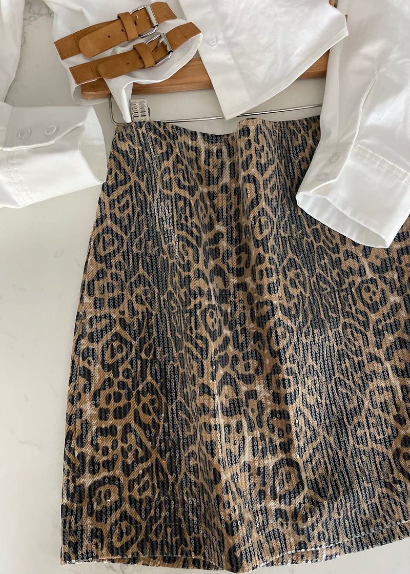 Leopard Sequin Paris Skirt