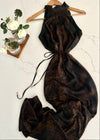 Black and Espresso Formal Silky Maxi