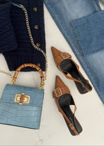Camel Kitten Heel Slingback