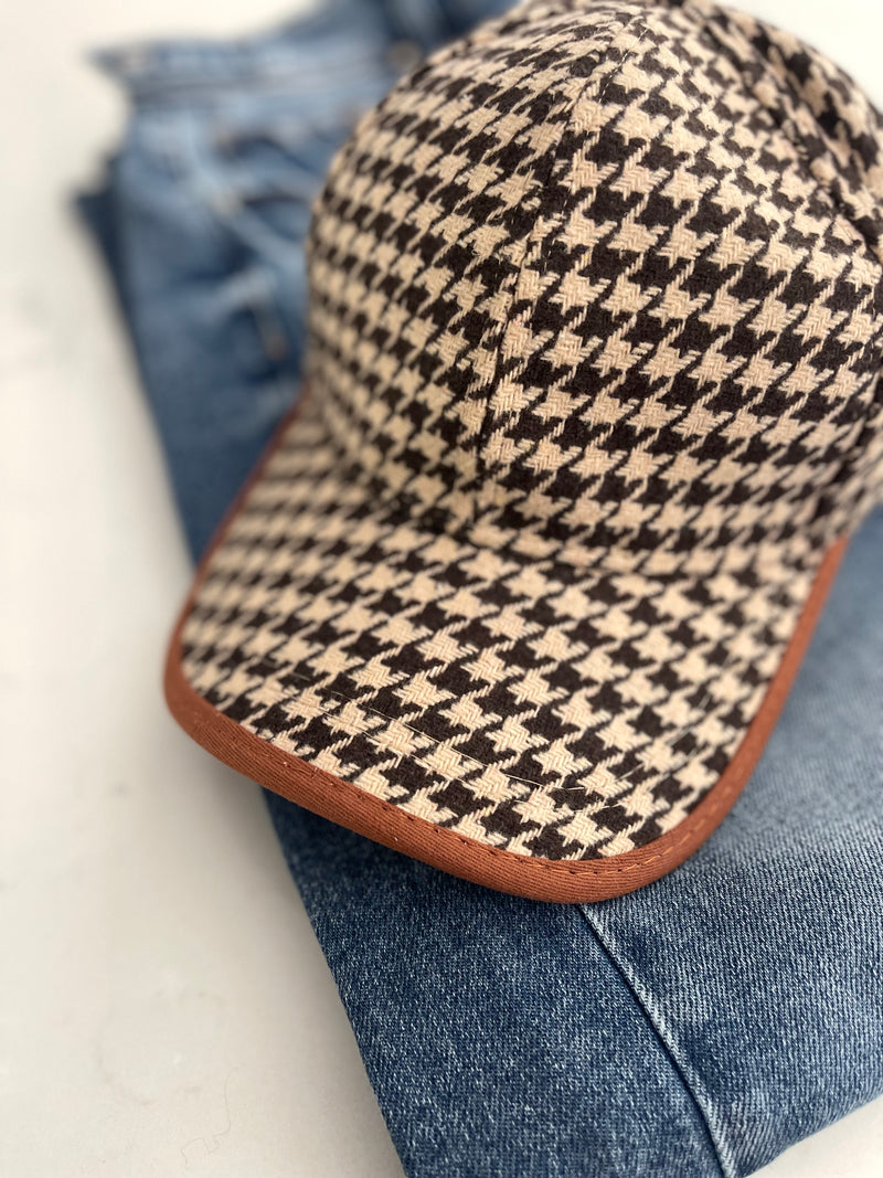 Camel Herringbone Baseball Cap