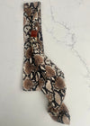 Mocha Snake Print Scarf Belt